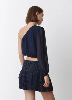 Blusa Assimetrica Colar Choker