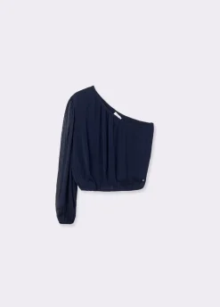 Blusa Assimetrica Colar Choker