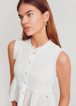 Blusa Cfranzido Smock Sem Mangas
