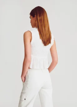 Blusa Cfranzido Smock Sem Mangas