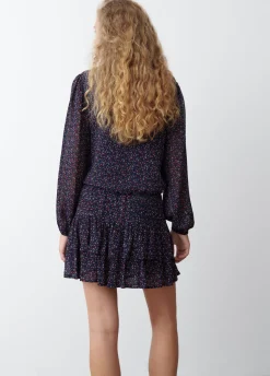 Blusa Com Tiras Cruzadas Estampada