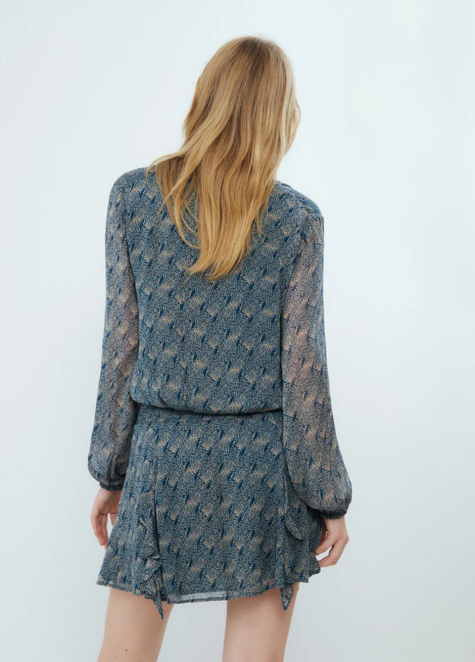 Blusa Curta Botoes Estampado