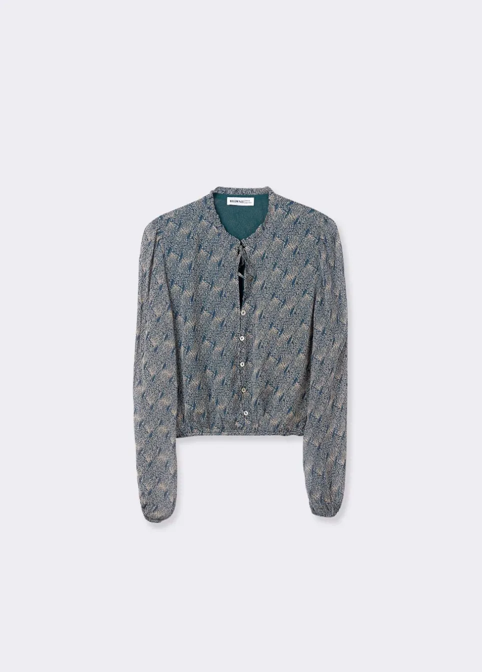 Blusa Curta Botoes Estampado