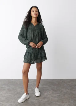 Blusa Em Xadrez Com Decote Quadrado