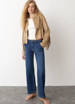 Blusao Com Franjas E Tachas