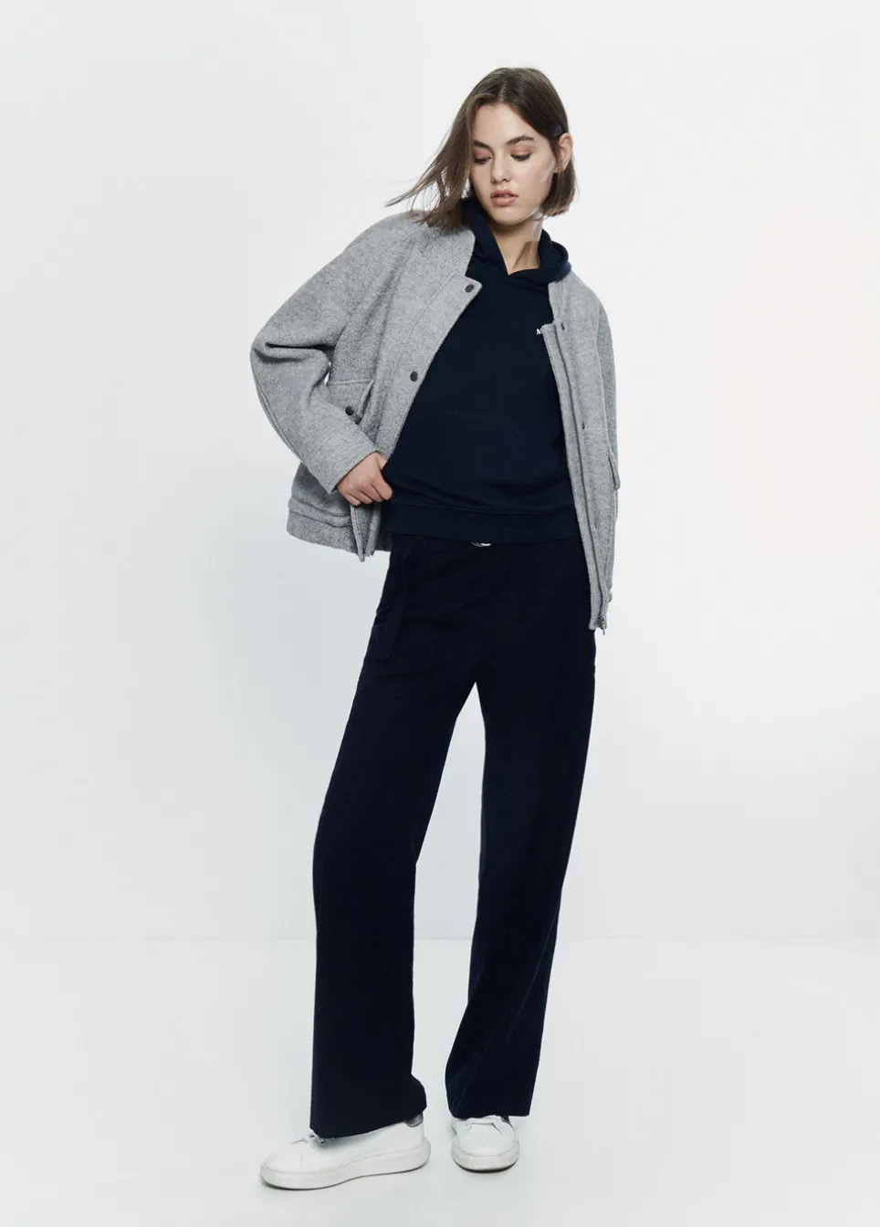Bomber Bolsos Dianteiros Com La