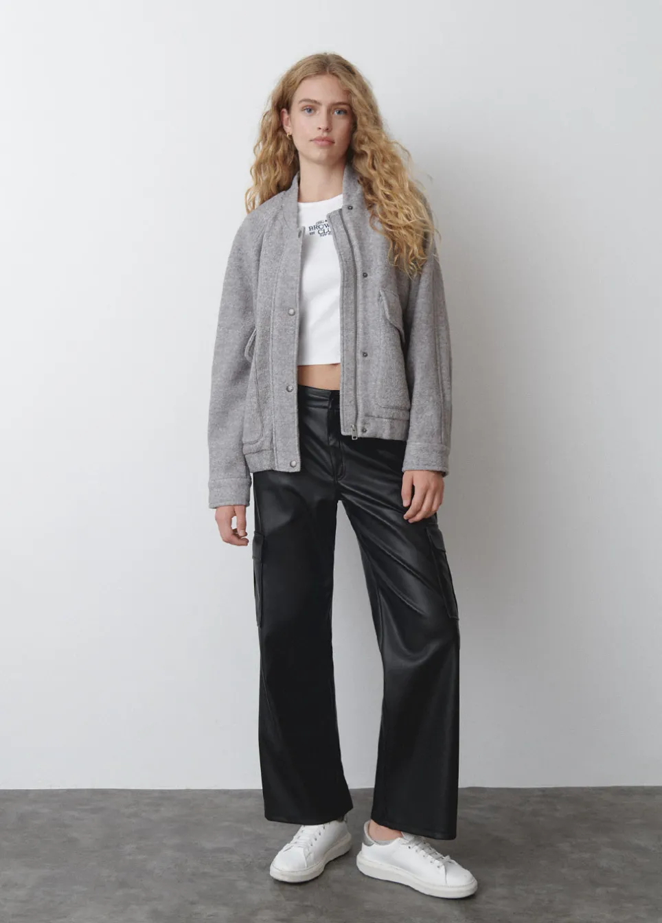 Bomber Bolsos Dianteiros Com La