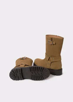 Bota Biker Fivela Pele
