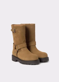 Bota Biker Fivela Pele