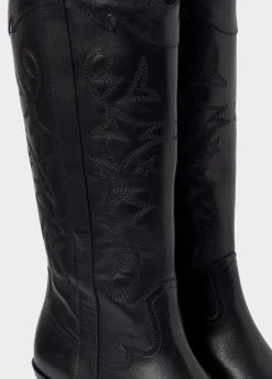 Bota Cowboy De Cano Alto Bordada