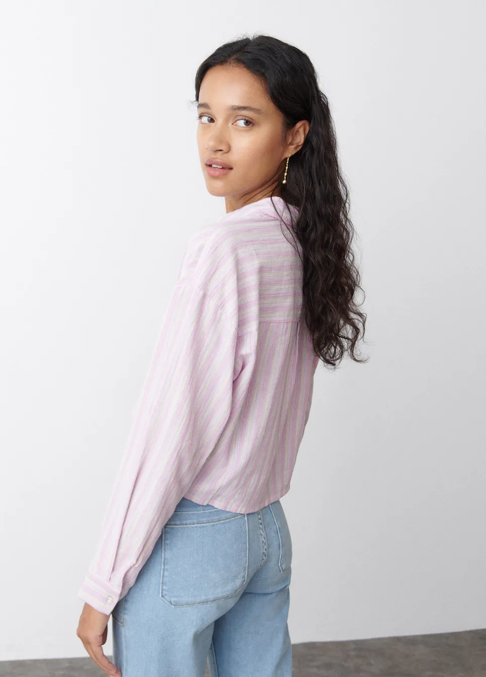 Camisa Riscas Cropped