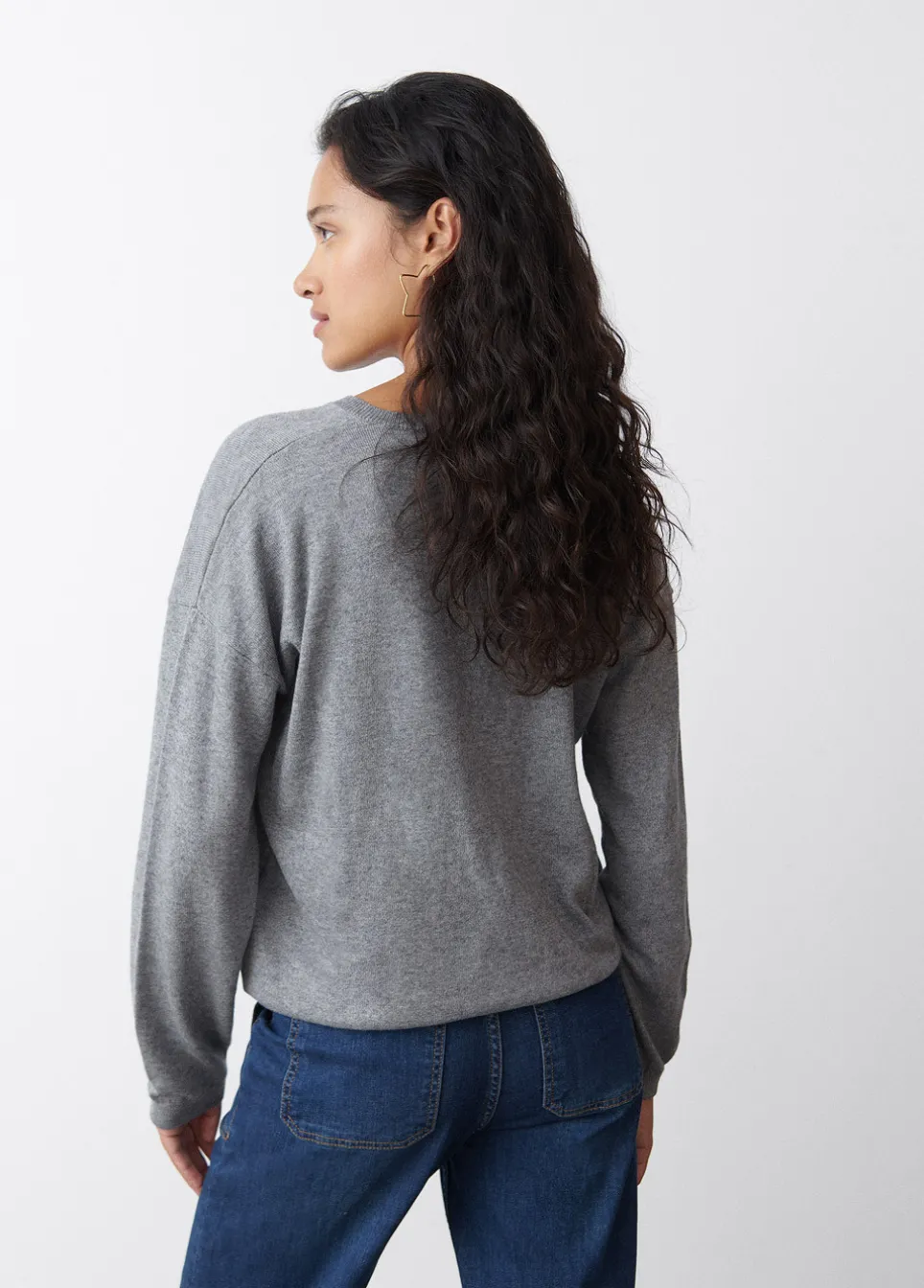 Camisola Com Cordas De Malha Fina