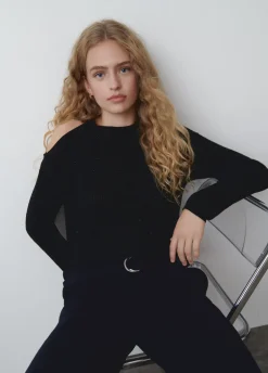 Camisola Com Cut Out E Fio Met