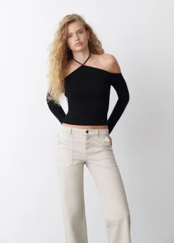 Camisola Com Decote Halter Atado
