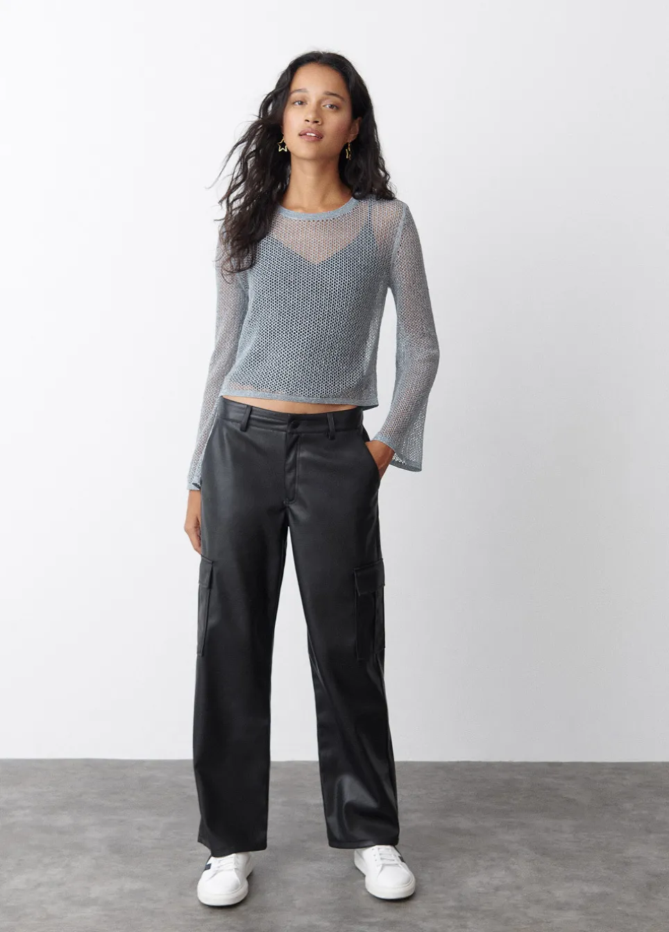 Camisola Com Rendilhado Metalizada