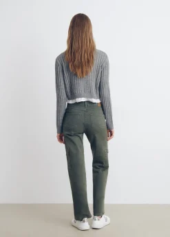 Camisola Cropped Com Detalhe De Camisa