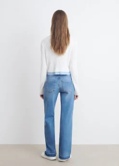 Camisola Cropped Com Detalhe De Camisa
