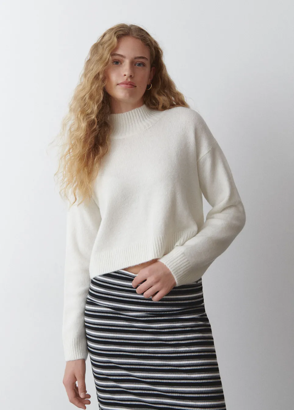 Camisola Gola Alta Cropped