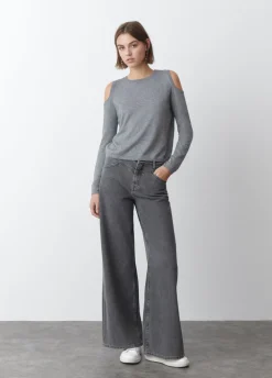 Camisola Ombros Abertos Malha