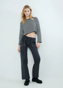 Camisola Riscas Cropped