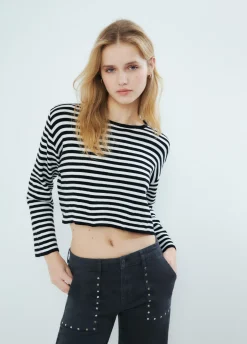 Camisola Riscas Cropped