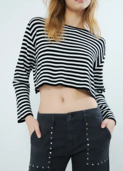 Camisola Riscas Cropped