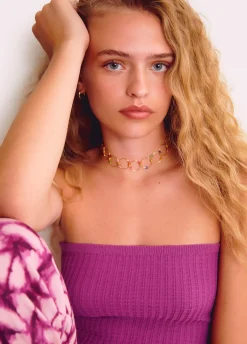 Colar Choker Argolas Pedras
