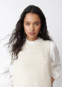 Colete De Malha Em Jacquard