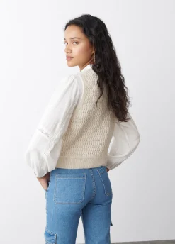 Colete De Malha Em Jacquard