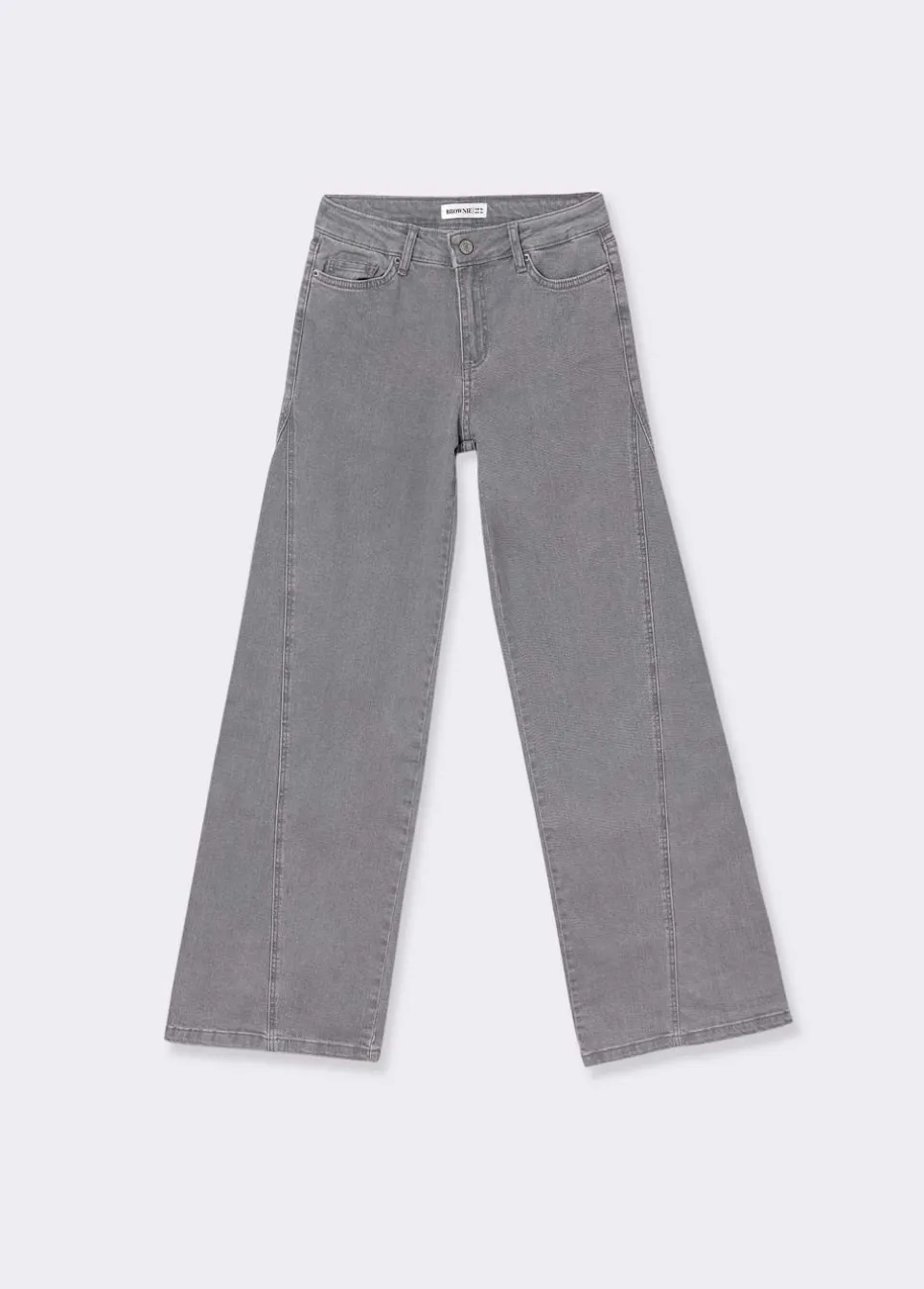 Jeans Alargadas Com Corte Lateral