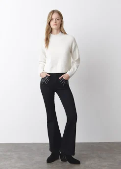 Jeans Boca De Sino Tachas