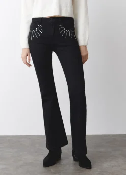 Jeans Boca De Sino Tachas