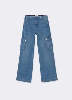 Jeans Cargo Com Cintura Baixa