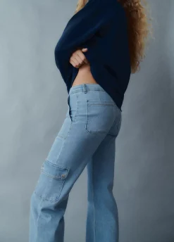 Jeans Cargo De Corte Reto