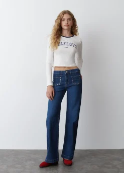 Jeans Culottes Tachas
