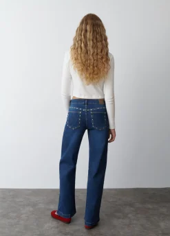 Jeans Culottes Tachas