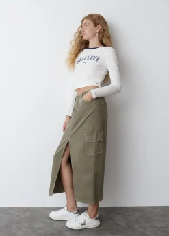 Saia Comprida De Twill