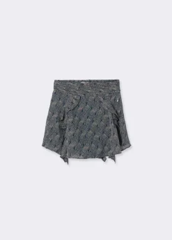 Saia Curta Bicos Estampada