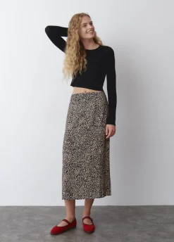 Saia Midi Com Mancha Animal