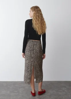 Saia Midi Com Mancha Animal