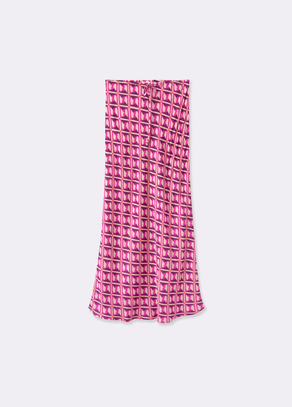 Saia Midi Estampada Acetinada