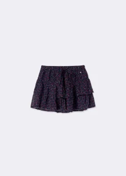 Saia Mini Com Tiras Estampada