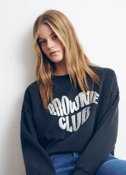 Sweatshirt Brownie Coracao Glitter