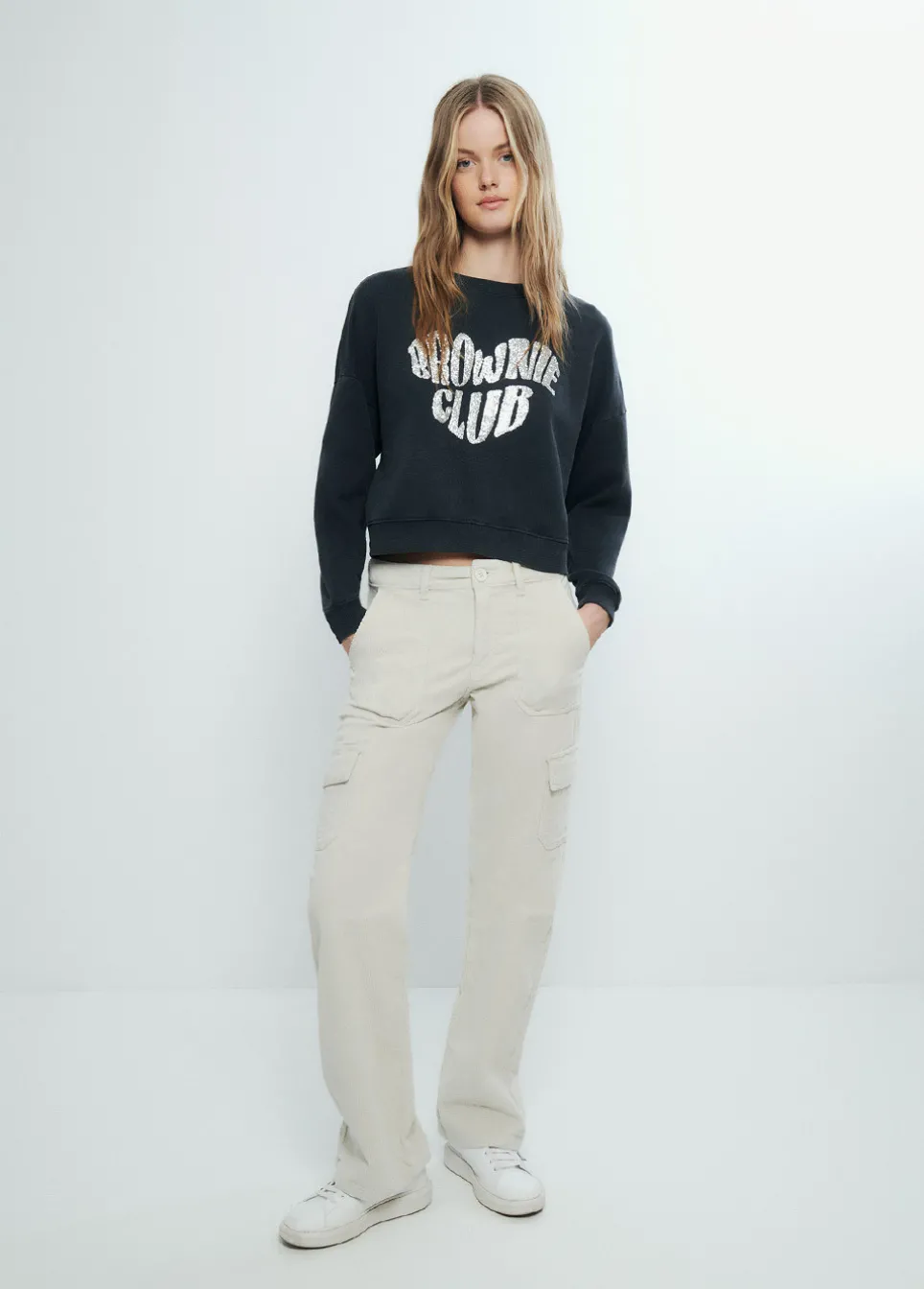 Sweatshirt Brownie Coracao Glitter