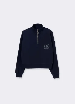 Sweatshirt Com Fecho-Eclair E Bordado