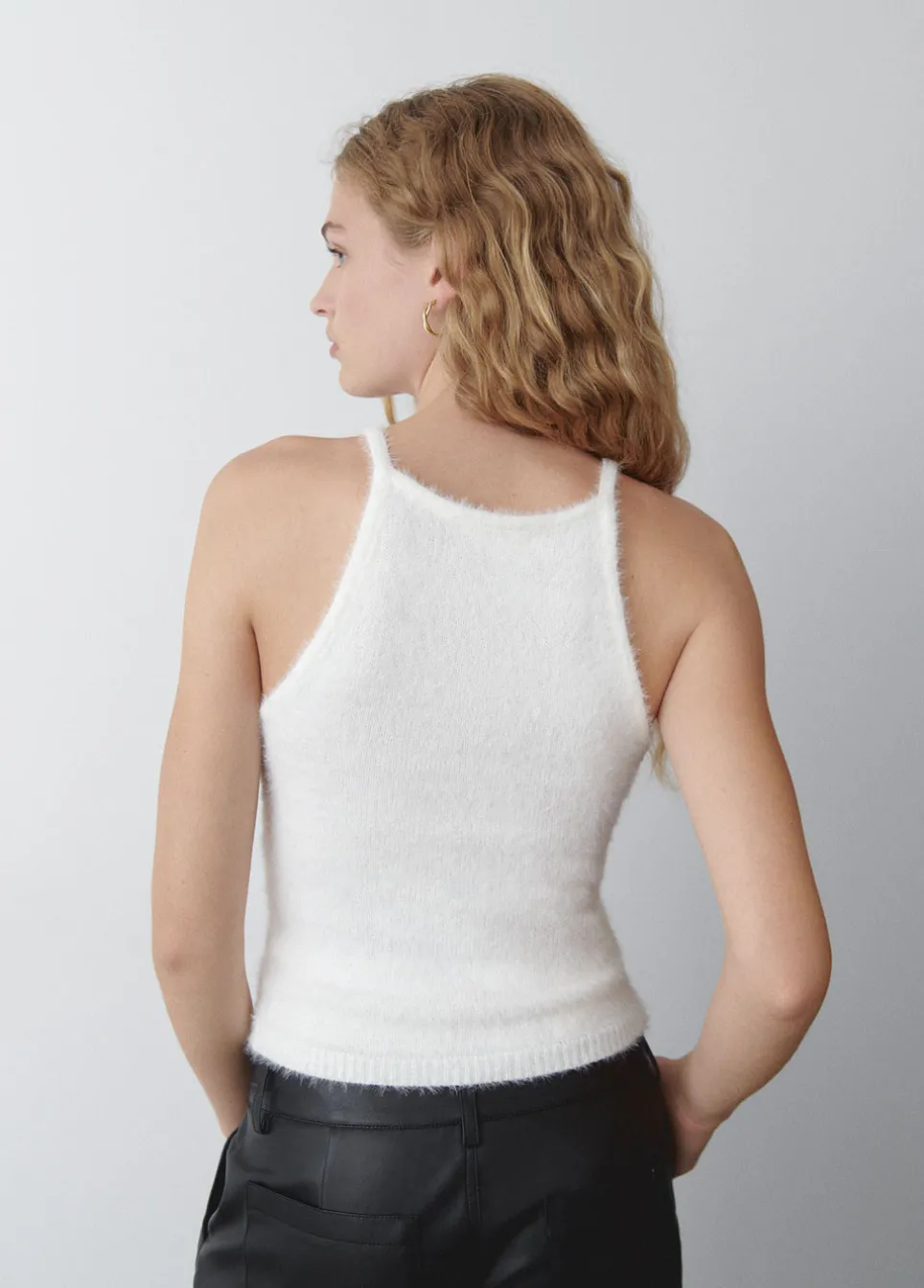 Top De Malha De Peluche Halter