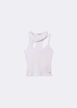 T-Shirt Alcas Cut Out Canelado