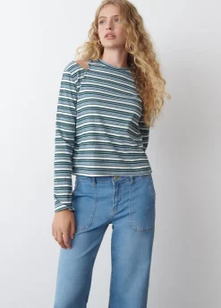 T-Shirt As Riscas Com Cut Out