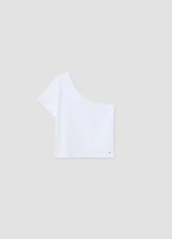 T-Shirt Assimetrica Manga Curta