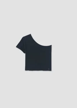 T-Shirt Assimetrica Manga Curta